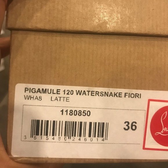 Christian Louboutin PIGAMULE 120 Floral Watersnake Heel Mule Sandals Shoes - Picture 13 of 14